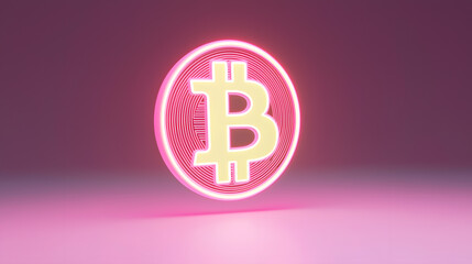 Cryptocurrency innovation floating bitcoin symbol in a digital space abstract background futuristic perspective