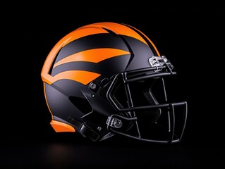 Fototapeta premium Football Helmet, Dark Orange and Black