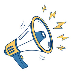 Megaphone with Sound Effects Flat Vector for Advertising, Sales, and Media Campaigns 02