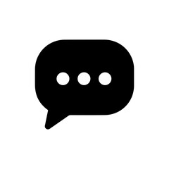 Minimal Black Chat Bubble Icon with Three Dots