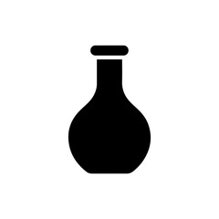 Minimal Black Flask Icon with Narrow Neck Design