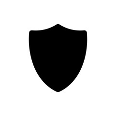 Simple Black Filled Shield Icon with Smooth Rounded Edges