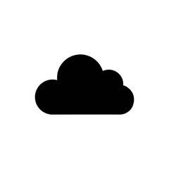 Simplified Black Filled Cloud Icon with Soft Edges