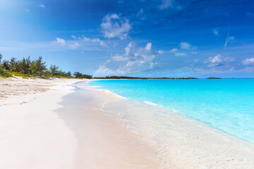 The beautiful beaches of the Exuma islands and Cays in the Bahamas, Caribbean, as a background or texture