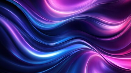 Fototapeta premium Abstract image of flowing, vibrant, blue and purple light. Use for backgrounds, wallpapers, and modern designs.