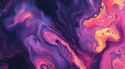 Abstract painting of swirling, vibrant colors.