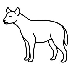 Stylized Hyena Line Art Design