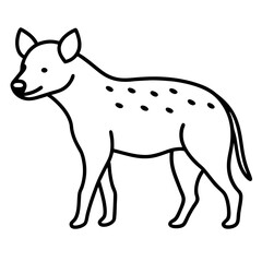 Stylized Hyena Line Art Design