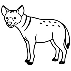 Stylized Hyena Line Art Design