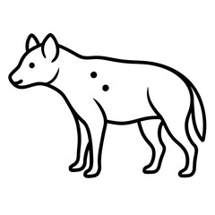 Stylized Hyena Line Art Design