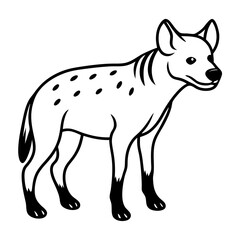 Stylized Hyena Line Art Design
