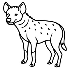 Stylized Hyena Line Art Design
