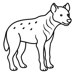 Stylized Hyena Line Art Design