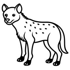 Stylized Hyena Line Art Design