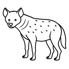 Stylized Hyena Line Art Design
