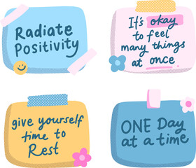 Monday motivational encouragement sticker set collection