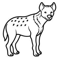 Stylized Hyena Line Art Design