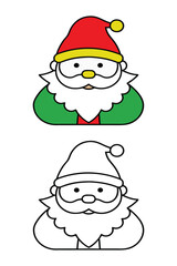 Santa Claus coloring book with coloring example for kids