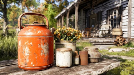 Preparing Rocket Fuel Ingredients at Farmhouse in Nature Setting