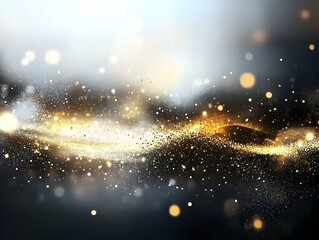 Abstract gold and silver glitter wave background. Perfect for festive, luxurious designs.