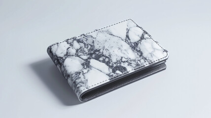 Marble-patterned passport wallet. Stylish travel accessory, document holder, protection.