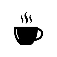 Coffee Cup Icon with Steam Rising Above
