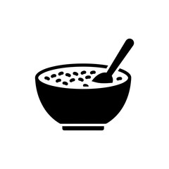 Bowl of Cereal with Milk and Spoon Icon