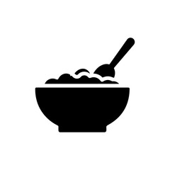 Chili Bowl Icon with Spoon Sticking Out