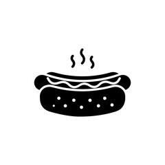 Hot Dog Icon with Mustard and Ketchup