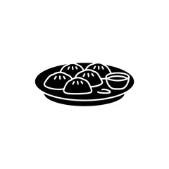 Icon of a Plate of Dumplings with Dipping Sauce