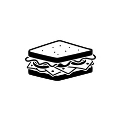 Sandwich Icon with Lettuce, Tomato, and Cheese