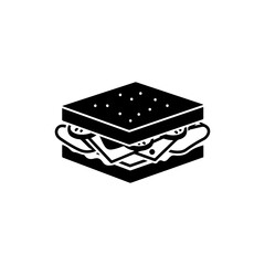 Sandwich Icon with Ham, Cheese, and Pickles