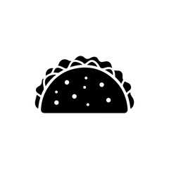 Icon of Taco Shell with Toppings Spilling Out