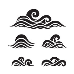 Obraz premium Abstract Japanese Ocean Waves Design Art