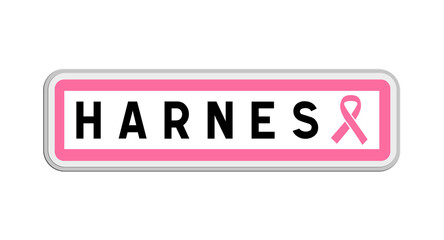 Panneau de sortie d'Harnes, Pas-de-Calais, Hauts-de-France avec Ruban Octobre Rose