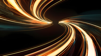 Spiral light trails in blue-purple gradient, modern tech concept background.Generative AI