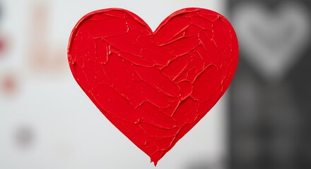 Crimson Impasto Heart AI Generated