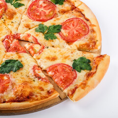 Indulge in a Delicious Cheese Pizza topped with Fresh Juicy