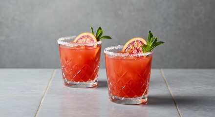 Crimson Sunset Sips AI Generated