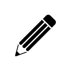 Black Filled Icon of a Pencil with a Sharpener