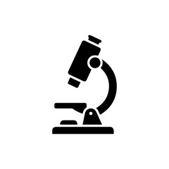 Black Filled Icon of a Microscope