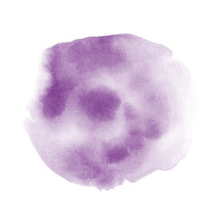 Abstract watercolor stroke of light purple color, hand drawn textured watercolor stain. Painted backdrop with brush stroke. For prints, logos, banners, icons, greeting cards, postcards, backgrounds.