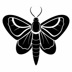 Stylized Moth Silhouette in Vector Format