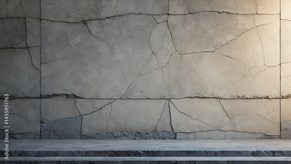 Poster a weathered and textured concrete wall with a cracked surface, the details in the wall suggest age a