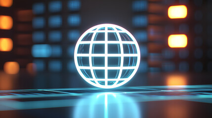Fototapeta premium Global connectivity concept digital illustration abstract environment modern technology futuristic viewpoint