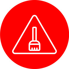 Wet Paint Vector Line White Circle Red Icon Design