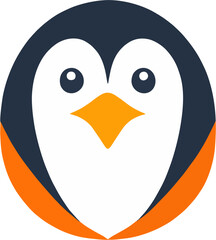 Flat Minimal Penguin Logo Design