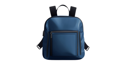Stylish blue backpack with sleek design.