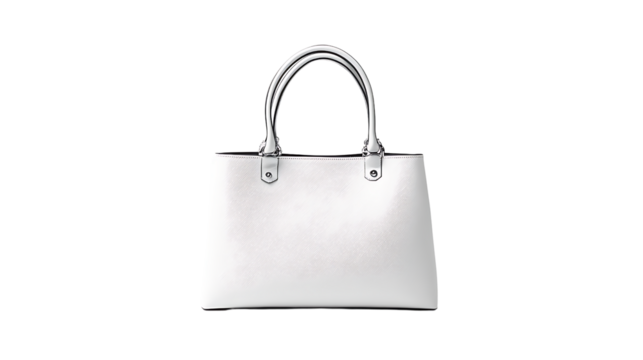 Stylish white handbag on a clean background.
