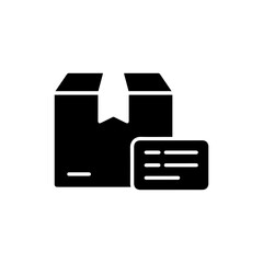Fototapeta premium Black Filled Icon of Package with Storage Instruction Label